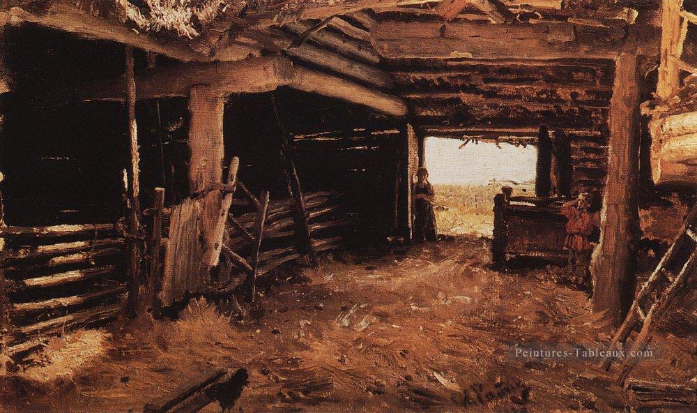 cour paysanne 1879 Ilya Repin Peintures à l'huile